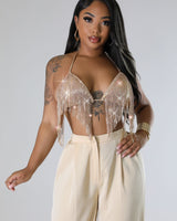 Draped Dazzle Frenchette Bralette Top - Palazzo Couture Online