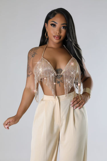 Draped Dazzle Frenchette Bralette Top - Palazzo Couture Online