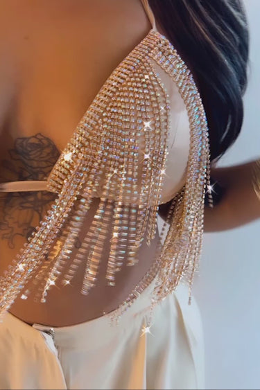 Draped Dazzle Frenchette Bralette Top - Palazzo Couture Online