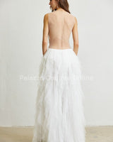 Dreamy Illusion Tulle Maxi Dress (White) - Palazzo Couture Online