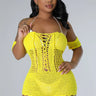Drinks By The Beach Romper (Yellow) for women - beach cover up by Palazzo Couture