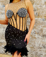 Dripping in Diamonds Mini Dress ( Black) - Palazzo Couture Online