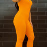 Dynamic Zipper Basic Jumpsuit (Orange) - Palazzo Couture Online
