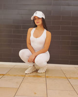 Dynamic Zipper Basic Jumpsuit (White) - Palazzo Couture Online