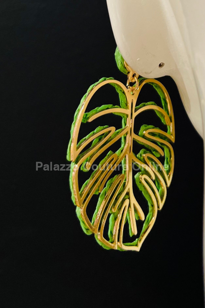 Earring Leaves (Green) Earrings