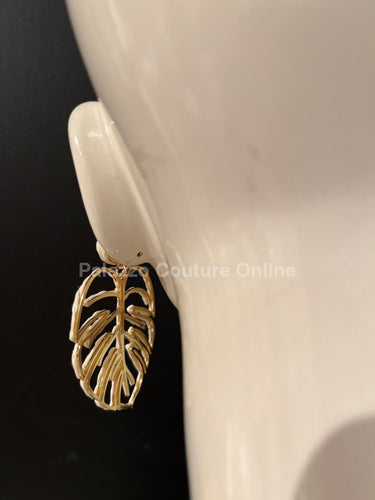 Earring Leaves (White) - Palazzo Couture Online