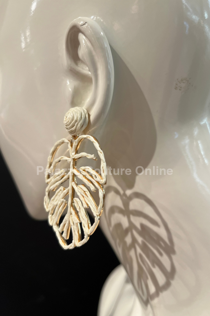 Earring Leaves (White Earrings