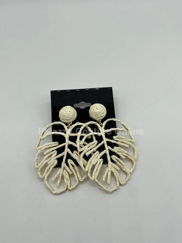Earring Leaves White – Elegant Leaf Drop Earrings - trendy women's jewelry