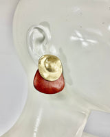 Earthy luxe geometric gold drop earrings – bold shapes, refined finish