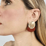 Earthy luxe gold geometric earrings – sculptural drop design for women