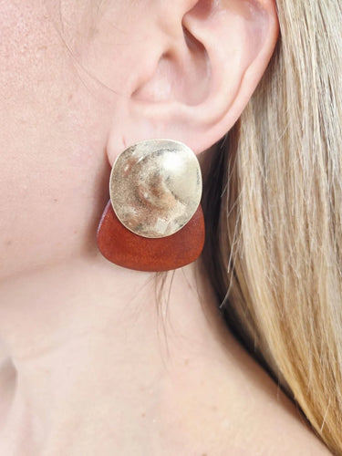 Earthy Luxe Geometric Earrings - women's statement jewelry