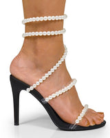 Ebbis Pearl Elegance Heels (Black) - Palazzo Couture Online