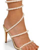 Ebbis Pearl Elegance Heels (Gold) - Palazzo Couture Online