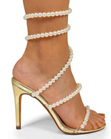 Ebbis Pearl Elegance Heels (Gold) - women's statement party shoes