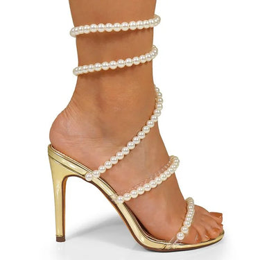 Ebbis Pearl Elegance Heels (Gold) - women's statement party shoes