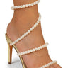 Ebbis Pearl Elegance Heels (Gold) for women - stylish heels by Palazzo Couture