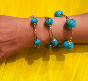 Eclipse Trio bracelet - Turquoise/Gold - Palazzo Couture Online