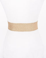 Elegance Bloom Metallic Stretch Belt - Gold - Palazzo Couture Online