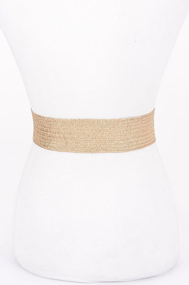 Elegance Bloom Metallic Stretch Belt - Gold - Palazzo Couture Online