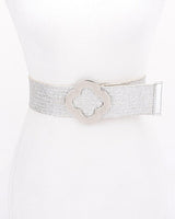 Elegance Bloom Metallic Stretch Belt - Gold - Palazzo Couture Online