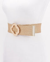 Elegance Bloom Metallic Stretch Belt - Gold - Palazzo Couture Online