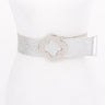 Elegance Bloom Metallic Stretch Belt - Silver - Palazzo Couture Online