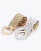 Elegance Bloom Metallic Stretch Belt - Silver for women - fashion belt by Palazzo Couture