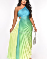 Elegant Moment Dress Blue/Green - Palazzo Couture Online