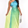 Elegant Moment Dress Blue/Green - Palazzo Couture Online