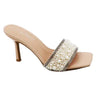 Elegant Pearl Slide Sandals – Nude Heeled Women’s Slides - front view