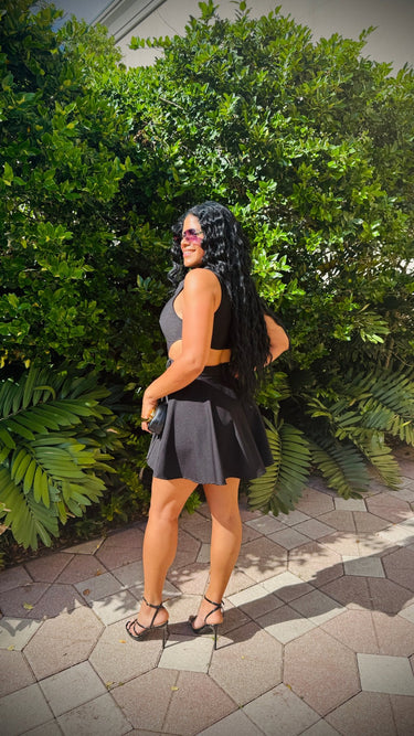 Eleganza Cut - Out Mini Dress - Black - Palazzo Couture Online