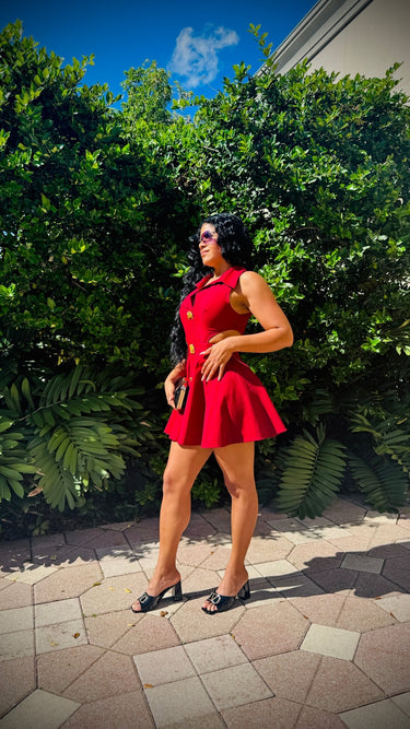 Eleganza Cut - Out Mini Dress - Burgundy - Palazzo Couture Online