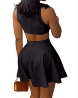 Eleganza Cut - Out Mini Dress Chocolate - Palazzo Couture Online
