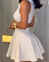 Eleganza Cut - Out Mini Dress - White - Palazzo Couture Online