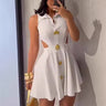 Eleganza Cut - Out Mini Dress - White - Palazzo Couture Online