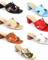 Elena Luxe Block Heel Sandals - Baby Blue - Palazzo Couture Online