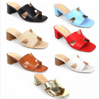 Elena Luxe Block Heel Sandals - Baby Blue - Palazzo Couture Online