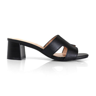 Elena Luxe Block Heel Sandals - Black - Palazzo Couture Online