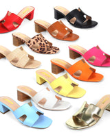 Elena Luxe Block Heel Sandals - Gold - Palazzo Couture Online