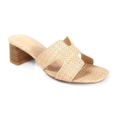 Elena Luxe Block Heel Sandals - Rafia - Palazzo Couture Online