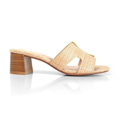 Elena Luxe Block Heel Sandals - Rafia - Palazzo Couture Online