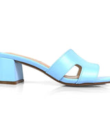 Elena Luxe Block Heel Sandals- Baby Blue - women's fashion sandals