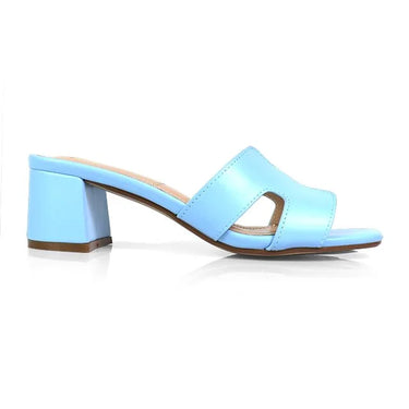 Elena Luxe Block Heel Sandals- Baby Blue - women's fashion sandals