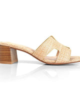Elena Luxe Block Heel Sandals- Rafia - women's fashion sandals
