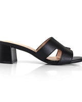 Elena Luxe Block Heel Sandals- Black - women's fashion sandals