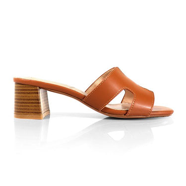 Elena Luxe Block Heel Sandals - Tan - Palazzo Couture Online