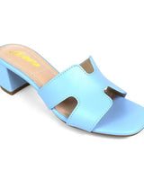 Elena Luxe Block Heel Sandals- Baby Blue for women - stylish shoes by Palazzo Couture