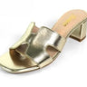 Elena Luxe Block Heel Sandals- Gold for women - stylish shoes by Palazzo Couture