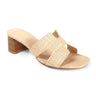 Elena Luxe Block Heel Sandals- Rafia for women - stylish shoes by Palazzo Couture