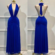 Elysian Plunge Gown - Royal Blue - Palazzo Couture Online